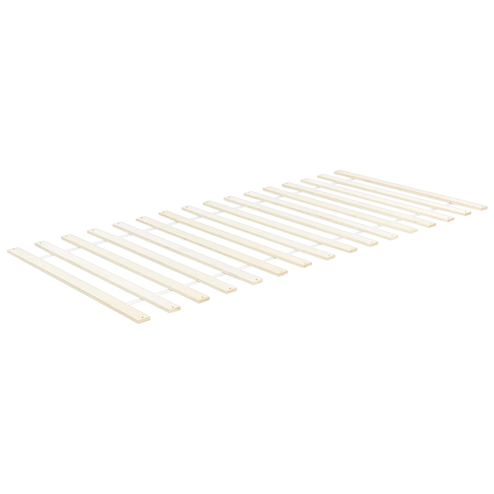 Letto singolo in legno di Pino bianco con Rete a Doghe 90 x 200 cm stile minimalista