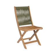 SEDIA PIEGHEVOLE LEGNO ACACIA DA ESTERNO CON CORDA INTRECCIATA VERDE OLIVA