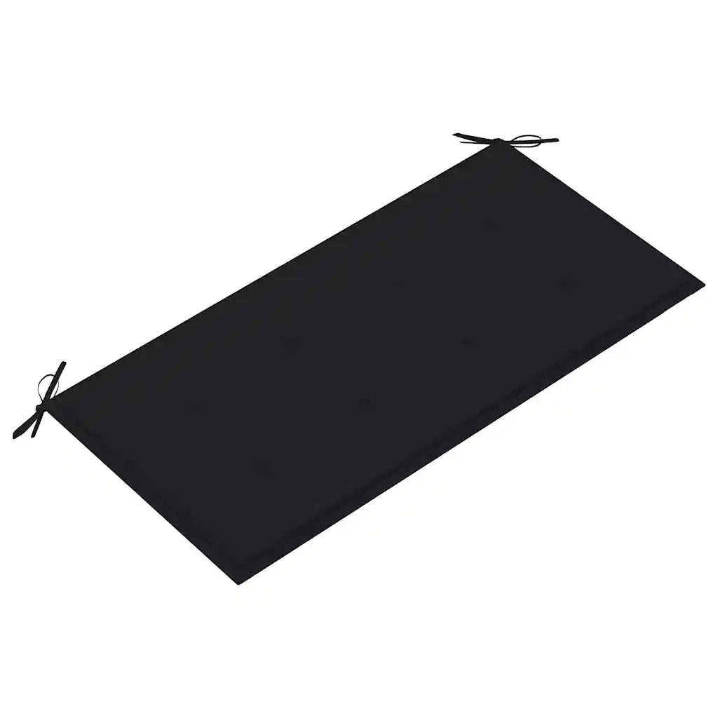 Panchina da Giardino | Panca da Giardino con Cuscino Nero 112 cm in Legno di Teak