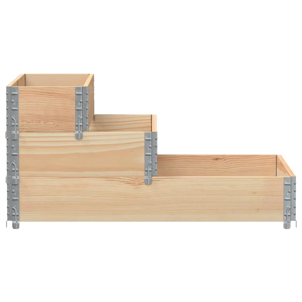 Aiuola rialzata/fioriera per piante fiori patio giardino 3 livelli 120 x 80 cm legno di pino massiccio marrone 02_0039883