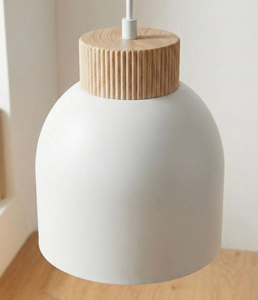Lampada sospesa KRU 3 luci bianca legno Emibig