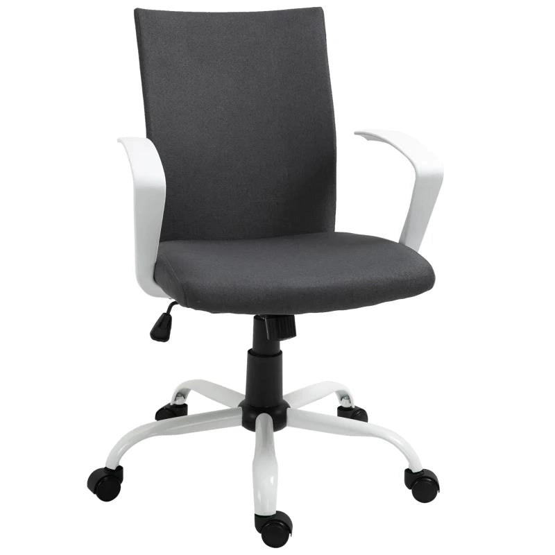 SEDIA DA UFFICIO ERGONOMICA E GIREVOLE CON ALTEZZA REGOLABILE, 61X61X89-99 CM, GRIGIO SCURO