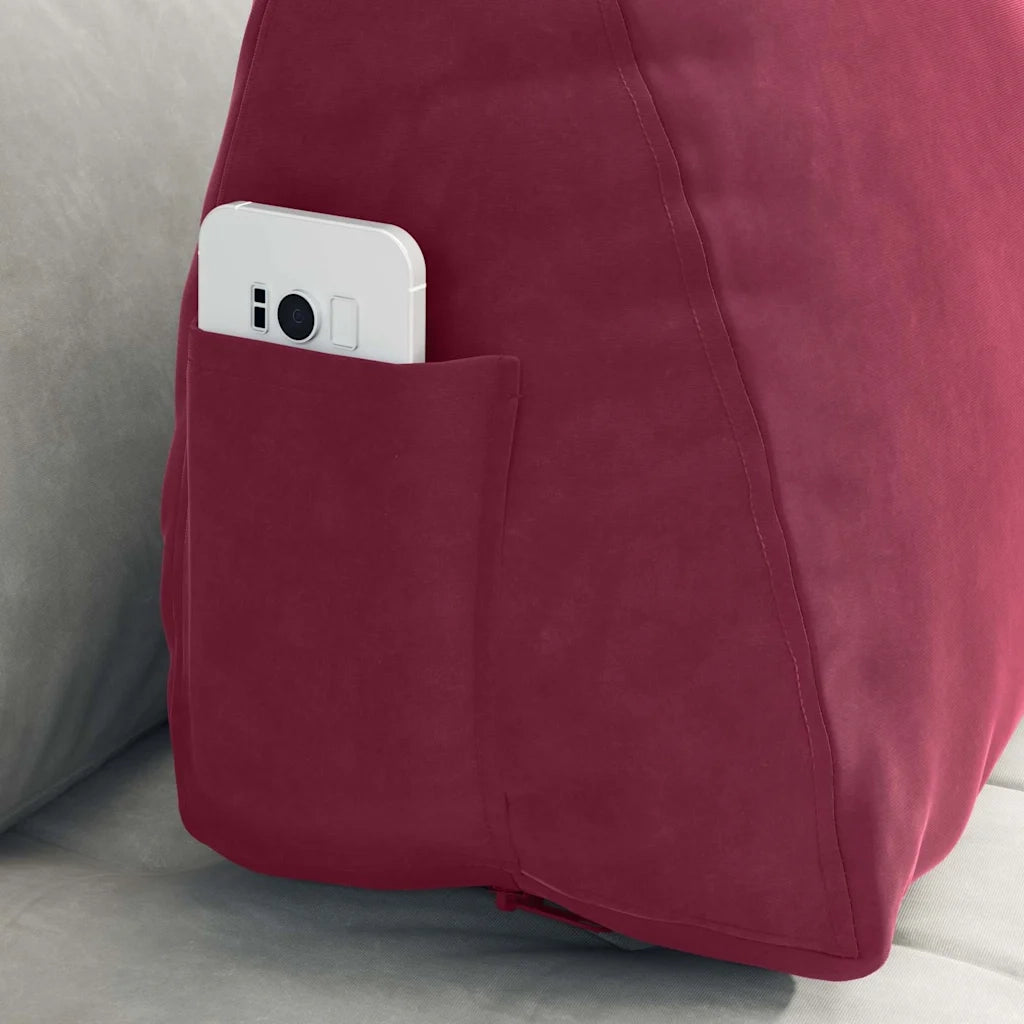 Cuscino per Schiena Rosso Vino 60 x 20 x 50 cm Tessuto in Cords