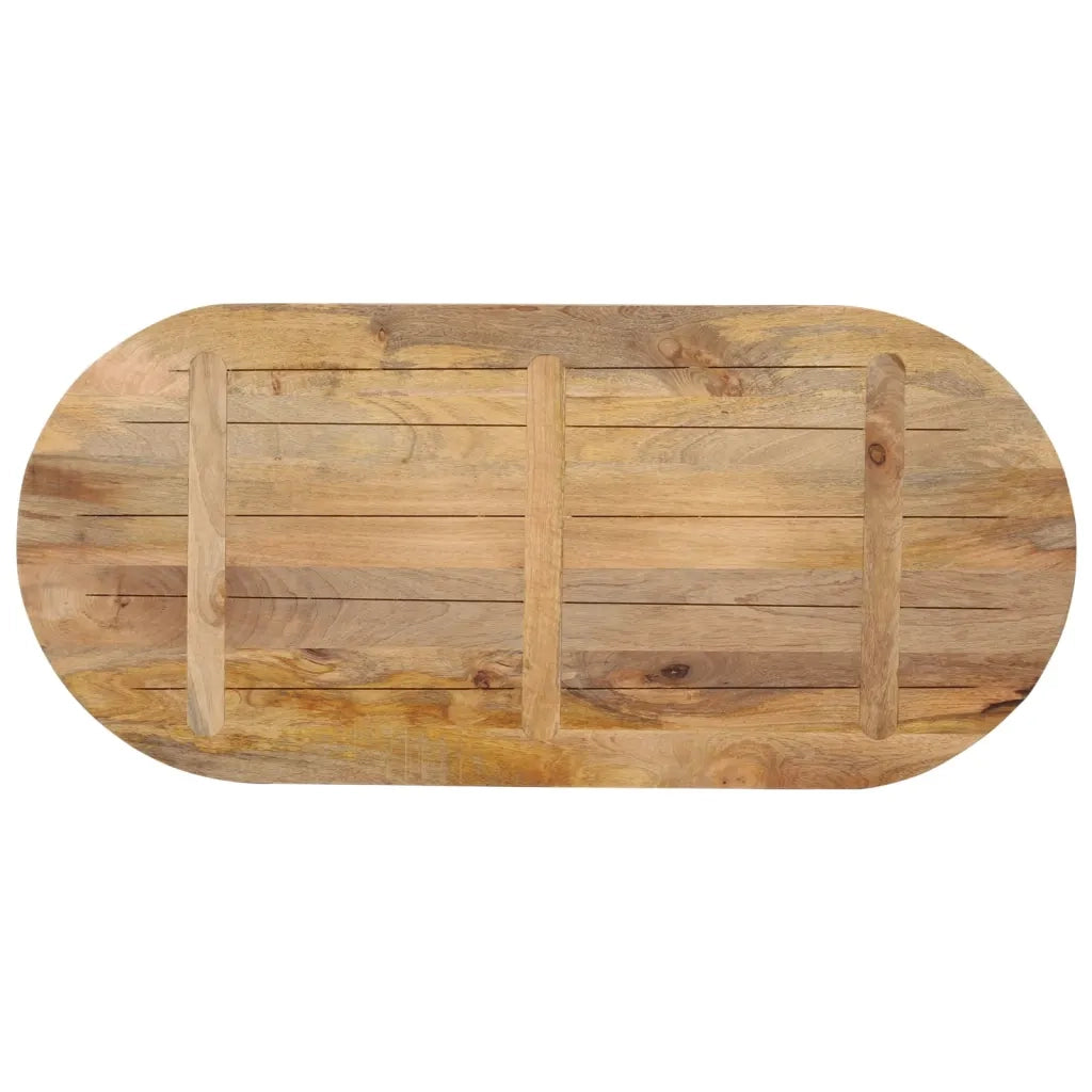 Piano Tavolo 110x50x2,5 cm Ovale in Legno Massello di Mango