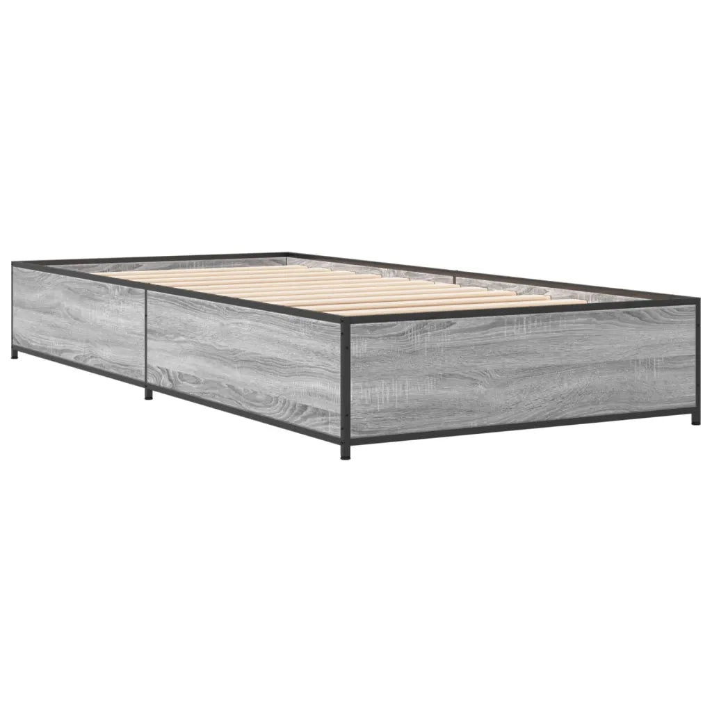 Giroletto Grigio Sonoma 90x200 cm Legno Multistrato e Metallo
