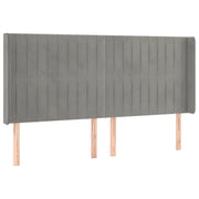 Testiera | Testata ad Orecchio Grigio Chiaro 183x16x118/128 cm in Velluto