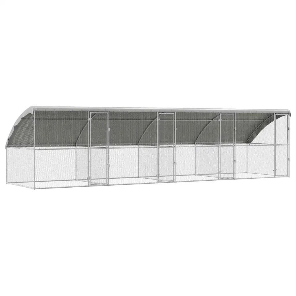 Gabbia per polli 4 pcs Argento 800 x 200 x 198,5 cm