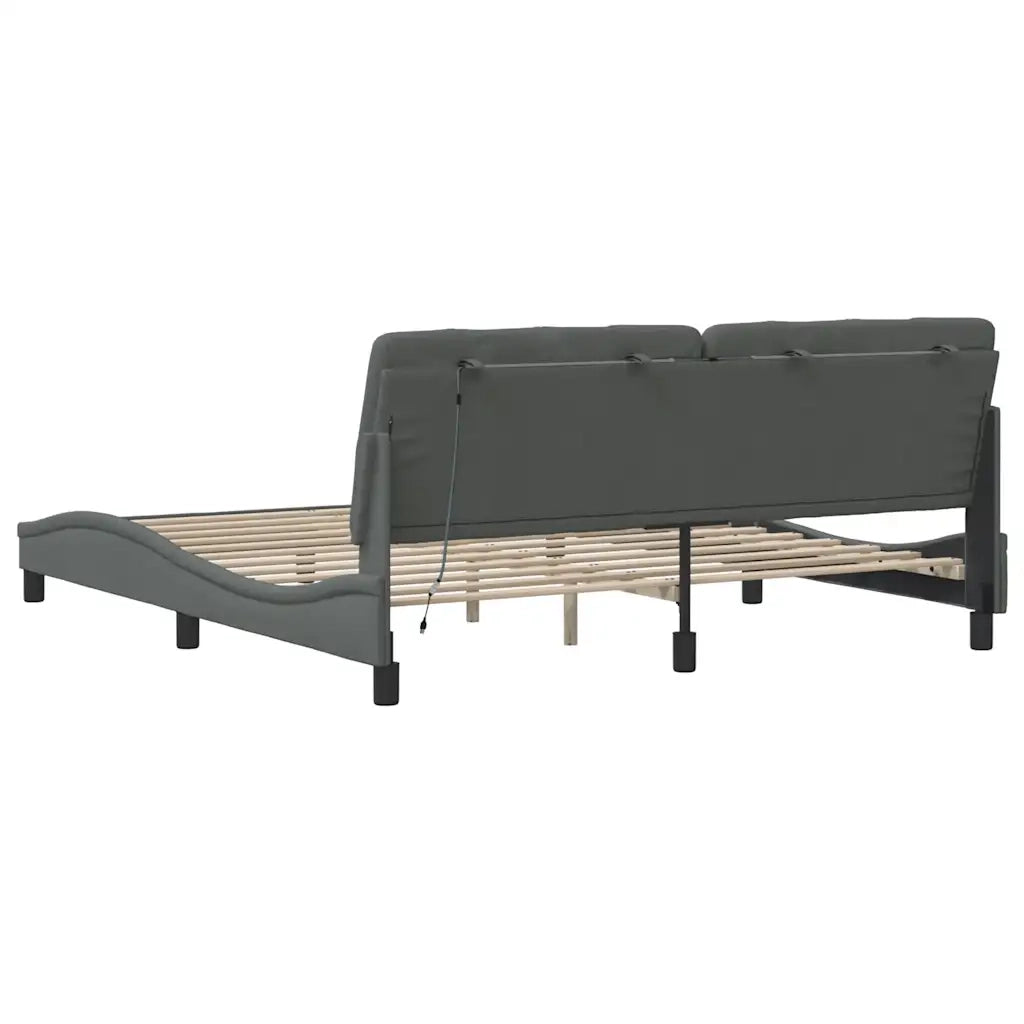 vidaXL Giroletto con LED senza Materasso 180x200 cm Tessuto
