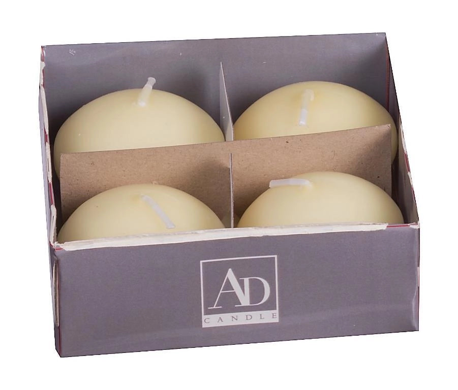 Set 4 Candele Galleggianti Vasca Piscina Avorio 4 x h. 3,5 cm