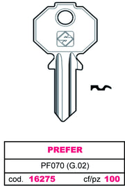 Silca CHIAVE ASC PF070 (G.VAC 0) PREFER 20.00 pz