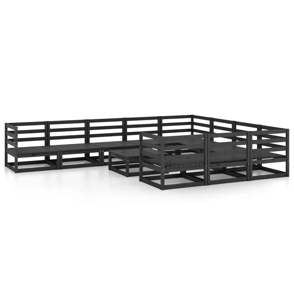 Set Divani da Giardino 11 pz in Legno Massello di Pino 3076003