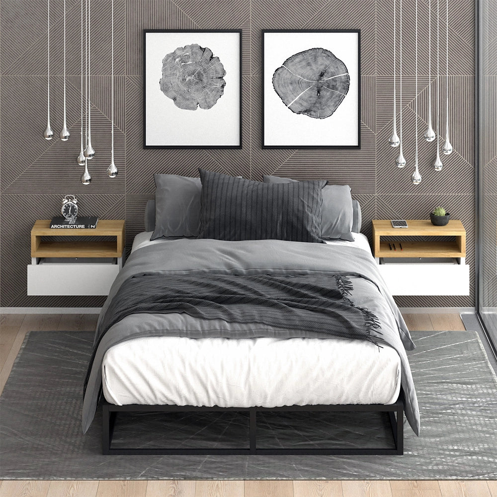 Vicco Comodino camera da letto Quercia dorata 45 x 28 cm Set di 2