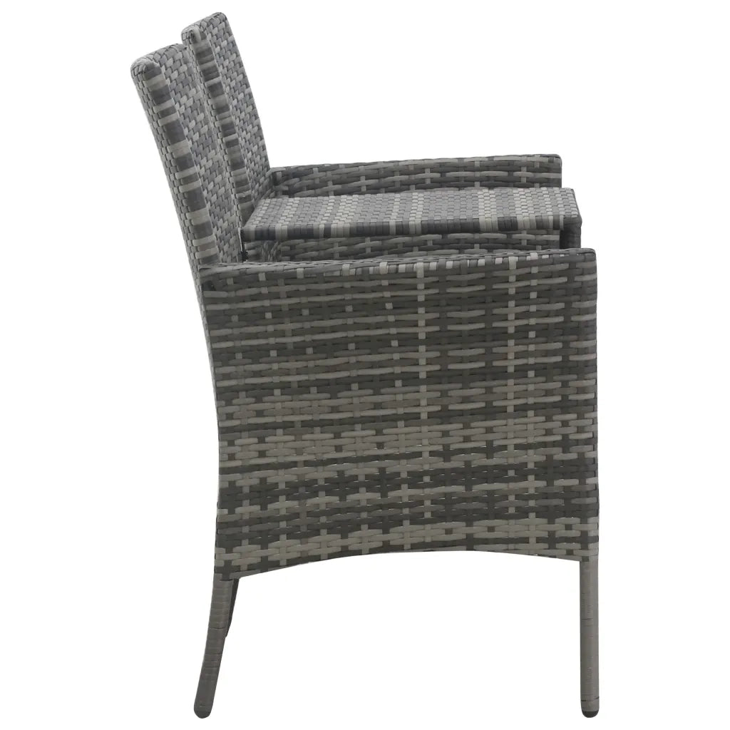 Divano da Giardino 2 Posti con Tavolino in Polyrattan Antracite 47751