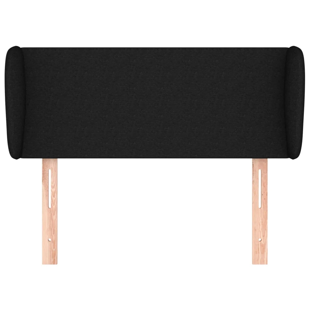 Testiera ad Orecchio Nera 93x23x78/88 cm in Tessuto