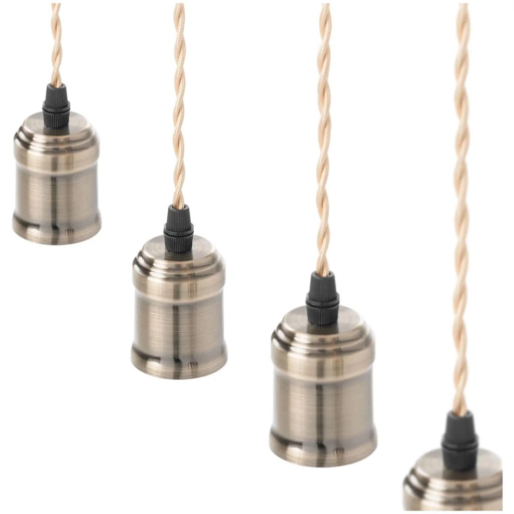 Plafoniera con 6 lampadine cilindro in legno PP legno ferro beige nero legno 14_0009530