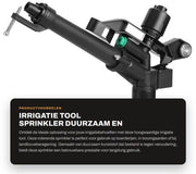 Irrigatore Rotante 360 Gradi - Strumento di Irrigazione - Materiale di Alta Qualità in Plastica - Sostenibile - Adattatore 1 Pollice - Adatto per Agricoltura - Sistema di Drenaggio