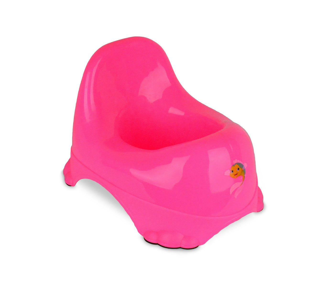 Vasino per bambini 25x22 cm in plastica colorata con gommini antiscivolo Fucsia