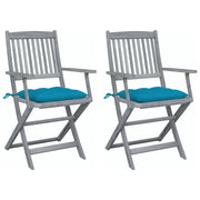 Sedie da Giardino Pieghevoli 2pz con Cuscini in Massello Acacia cod mxl 6921