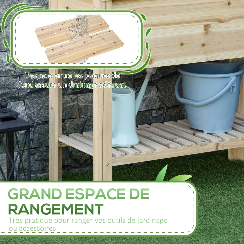 Mobile da bagno con ripiani e vasi ¨C Zephmum ¨C Legno massello 90x40x81 cm