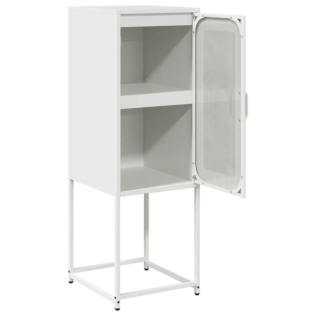 Credenza Bianca 36x39x107 cm in Acciaio Laminato a Freddo 853403