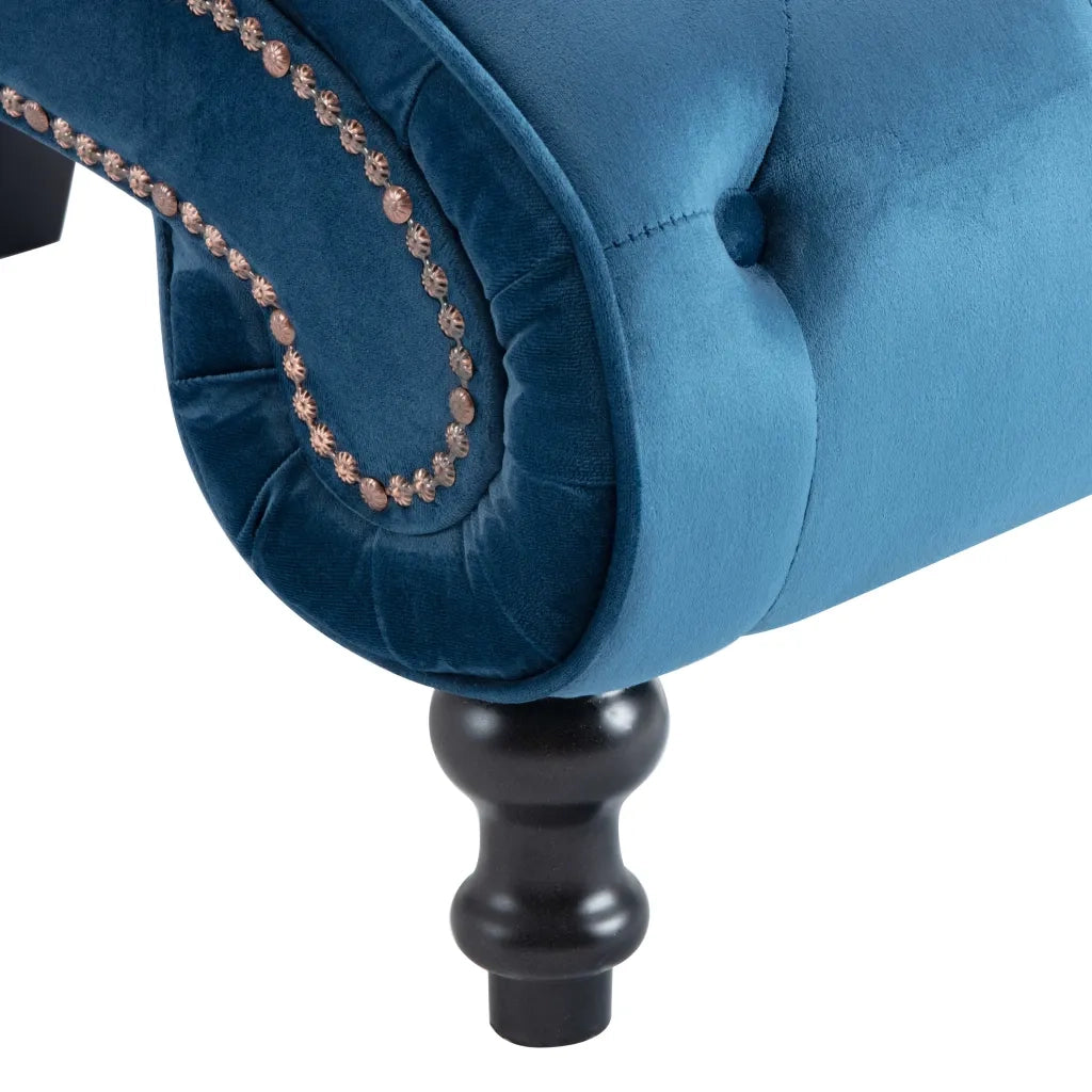 Sedia a Sdraio Blu in Velluto CFW4830053