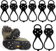 Igiene per 4 paia di stecche antiscivolo per ghiaccio con 5 punte da trazione per escursioni invernali outdoor, pesca e campeggio (M)