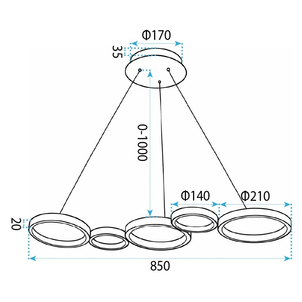 Lampada A Sospensione Da Soffitto App1923-cp Black