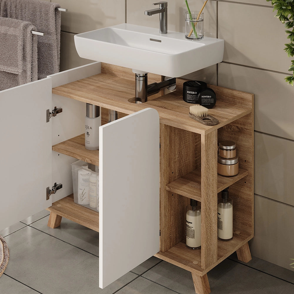 Vicco Set di mobili da bagno Sonoma/Bianco 3 parti