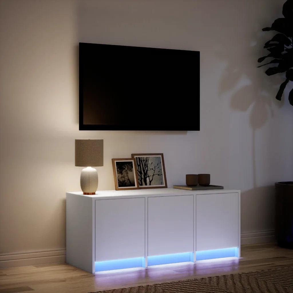 Mobile Porta TV con LED Bianco 97x34x40 cm in Truciolato 852236