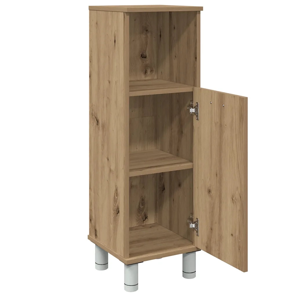 Mobiletto da bagno in rovere lavorato a mano contenitore per il bagno 30 x 30 x 95 cm legno di rovere composito 02_0050771
