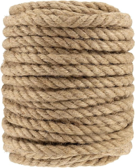 Tessuto di juta naturale rotto a 12 mm, 50 m, per giardinaggio e decorazione esterna.