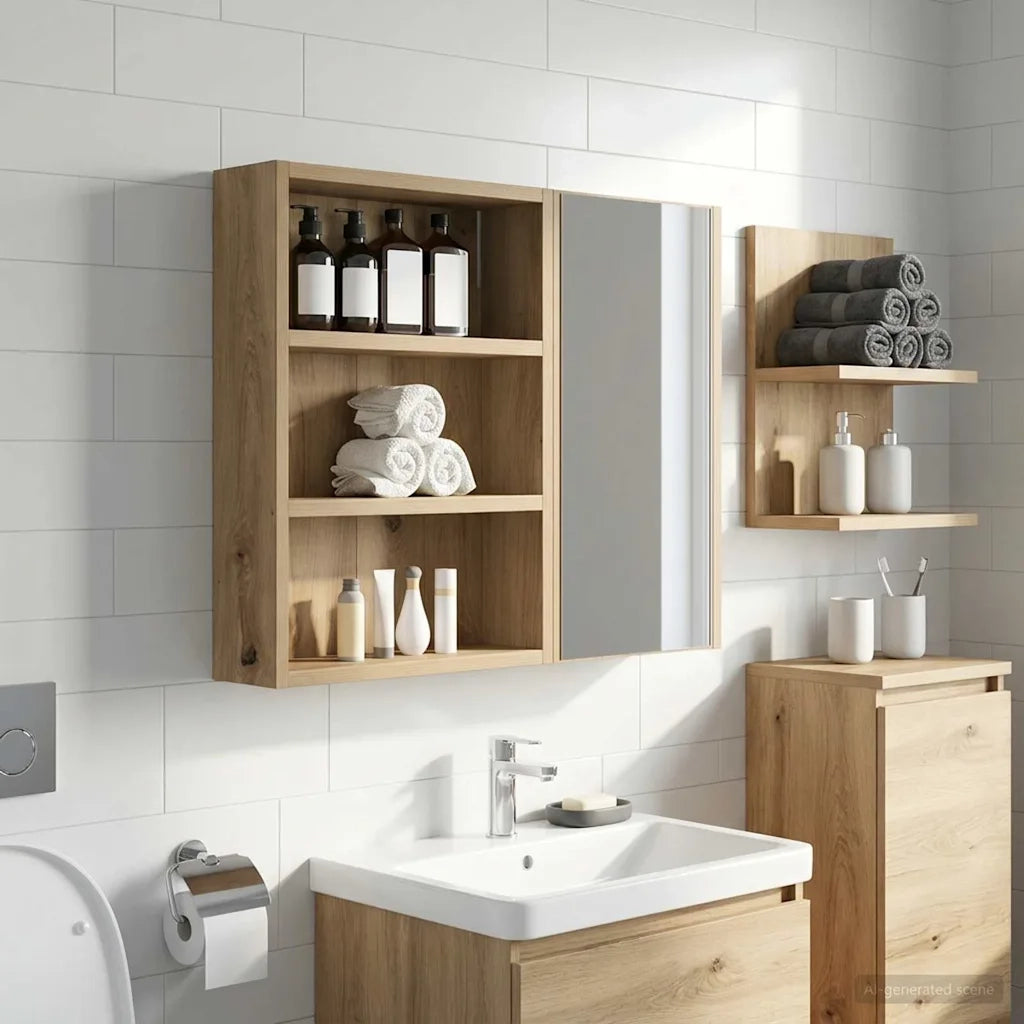 Armadio da bagno a muro Rovere Artigianale 40 x 10 x 50 cm 889350