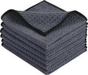 Asciugamani in Microfibra Tessuto a Wafel Densità Ultra Assorbenti 30cm x 30cm 6 Pack Grigio