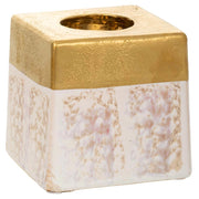 Portacandele in ceramica dorata 10x10x10h