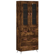 Credenza | Madia | Buffet da pranzo | Armadio da pranzo Rovere Fumo 69,5x34x180 cm in Legno Multistrato