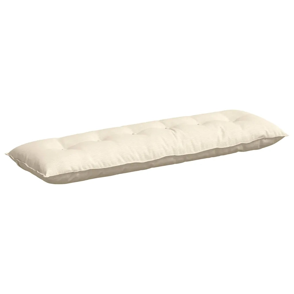 Cuscino per Schiena | Cuscino dorsale Crema 160 x 50 cm Tessuto in Cords
