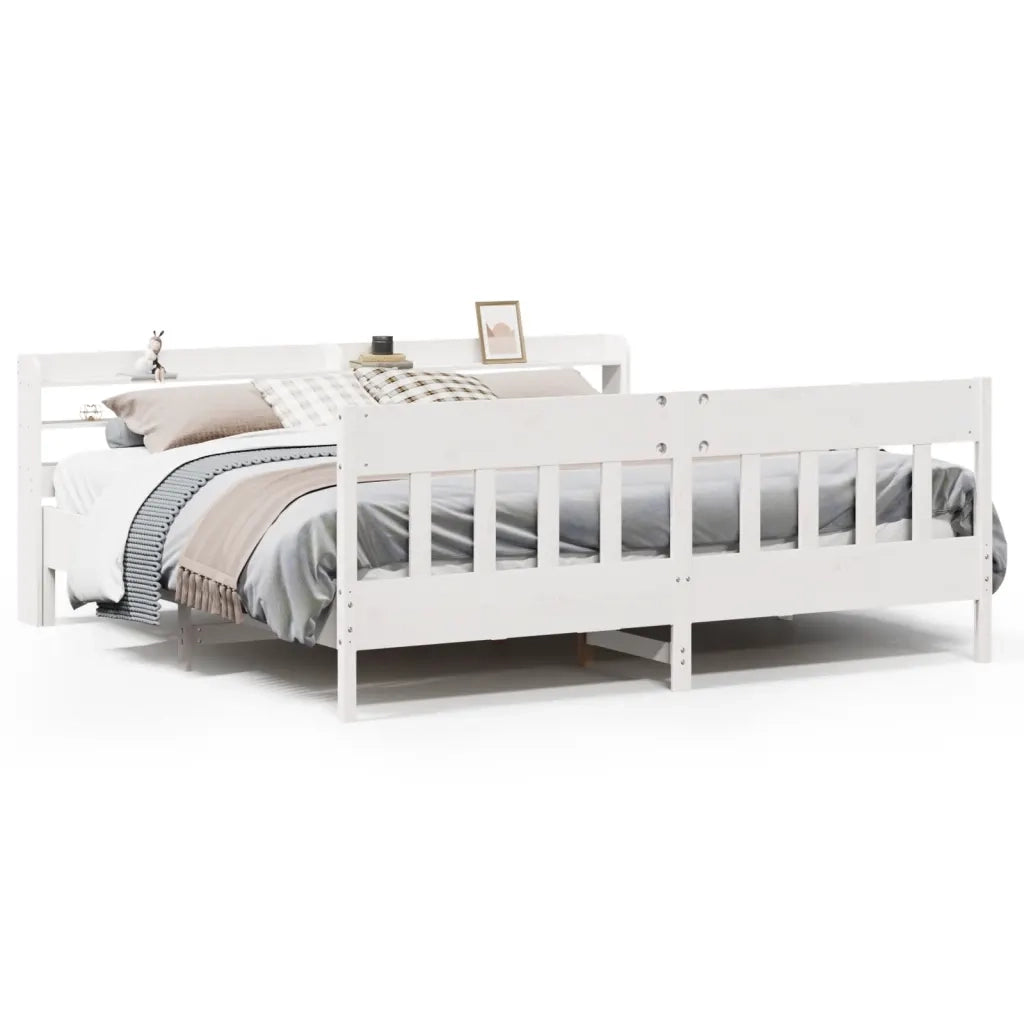 vidaXL Letto senza Materasso Bianco 180x200 cm Legno Massello di Pino
