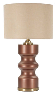 Lampada da Tavolo ROSENTHAL GLAM 40,5x40,5x69,5 cm - Base Ondulata in Vetro e Metallo Oro - Paralume Neutro - Attacco E27 40W - Design Sofisticato