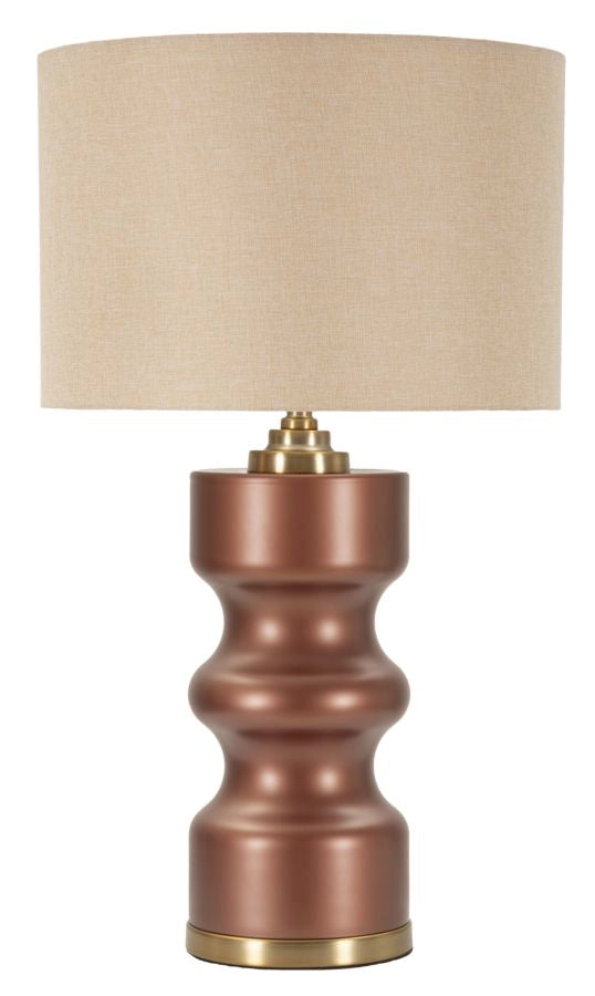 Lampada da Tavolo ROSENTHAL GLAM 40,5x40,5x69,5 cm - Base Ondulata in Vetro e Metallo Oro - Paralume Neutro - Attacco E27 40W - Design Sofisticato
