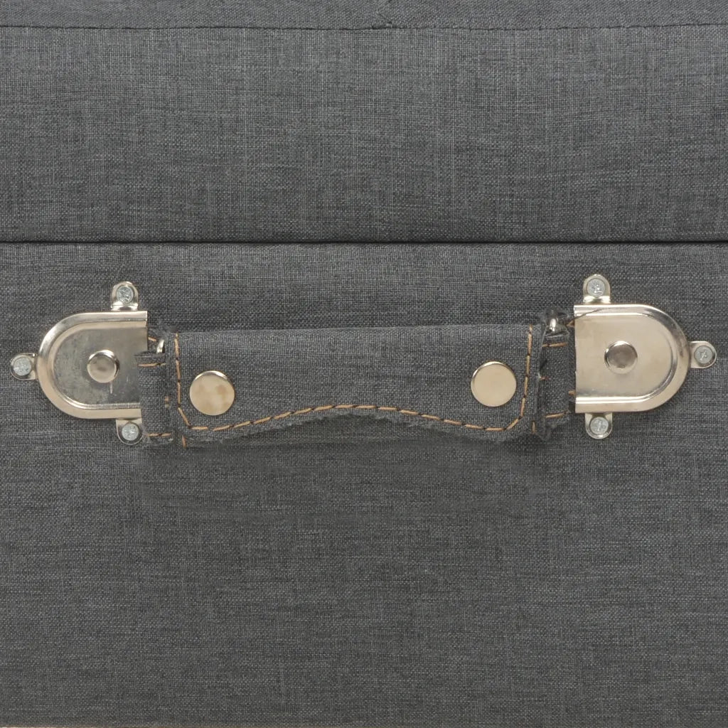 Sgabello con Contenitore 40 cm in Tessuto Grigio Scuro