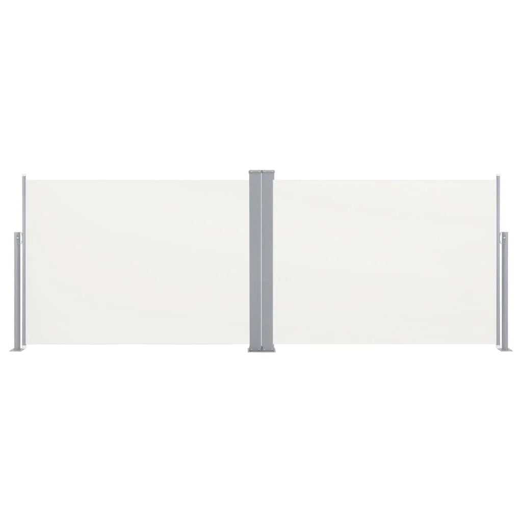 Tenda da sole laterale retrattile/schermo privacy per patio giardino terrazza balcone 100 x 1000 cm crema 02_0007152