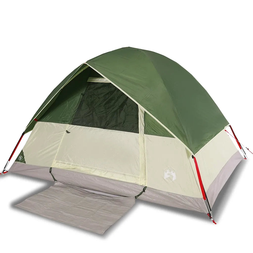 Tenda da Campeggio a Cupola per 4 Persone-Tenda per Escursionismo Verde Impermeabile 143153