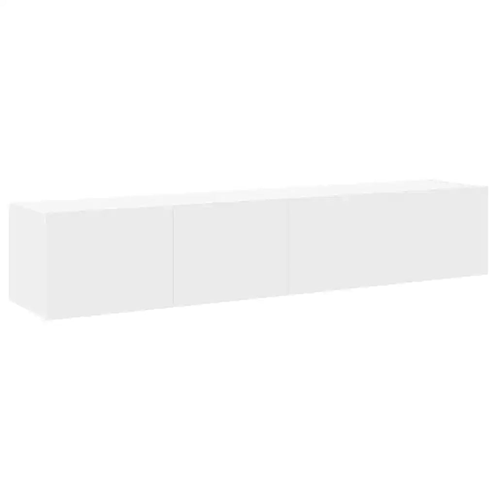 Mobili TV a Parete con Luci LED 2pz-Credenza TV-Console TV Bianchi 80x35x31 cm