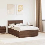 Struttura del letto con strisce LED Rovere Marrone 135 x 190 cm 3408088