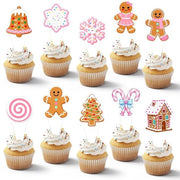 Decorazioni per torte 50 pezzi - Decorazione di Natale a forma di peperoncino - Decorazione per feste - Toppers non commestibili - Tema rosa - Cartone resistente - Decorazione per feste