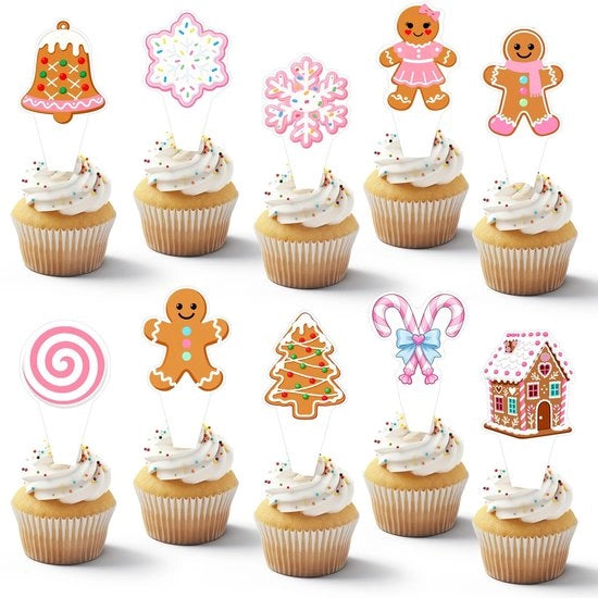 Decorazioni per torte 50 pezzi - Decorazione di Natale a forma di peperoncino - Decorazione per feste - Toppers non commestibili - Tema rosa - Cartone resistente - Decorazione per feste