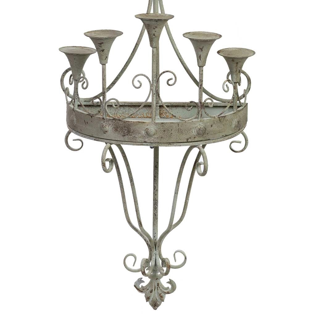 Lampada da parete in legno e metallo grigio invecchiato 43,5x21x142CM