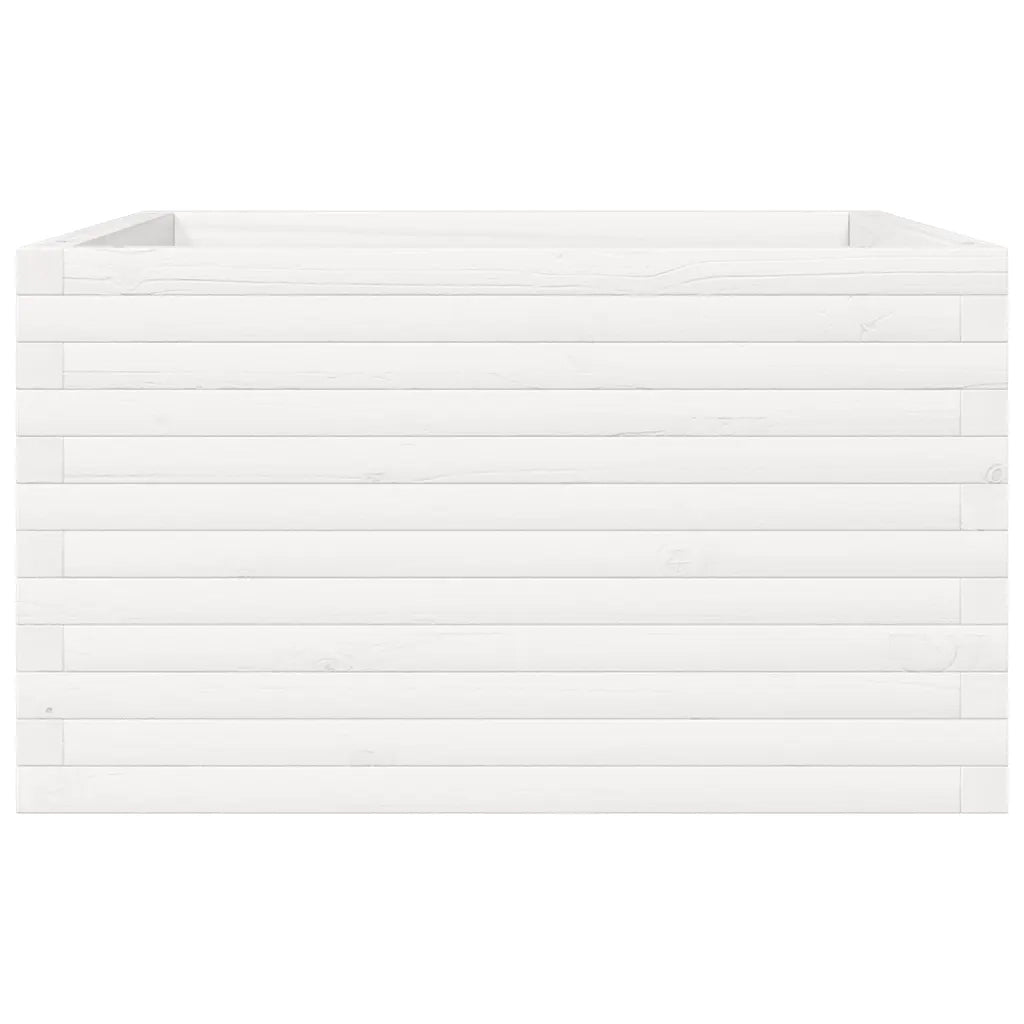 Fioriera | Cassetta per fiori | Vaso da Giardino Bianca 80x80x45,5cm Legno Massello di Pino
