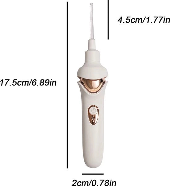 Rimozione orecchioni elettrica, adatta per adulti e bambini, dotata di LED integrato, due livelli di volume, 32 decibel, lunga durata della batteria.