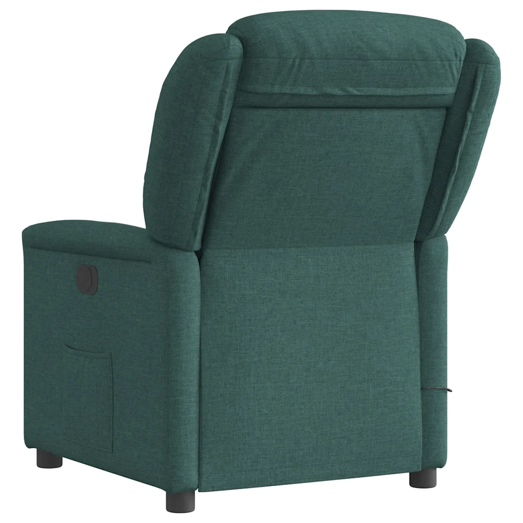 Poltrona Massaggiante Reclinabile Elettrica Verde Scuro Tessuto 3303190